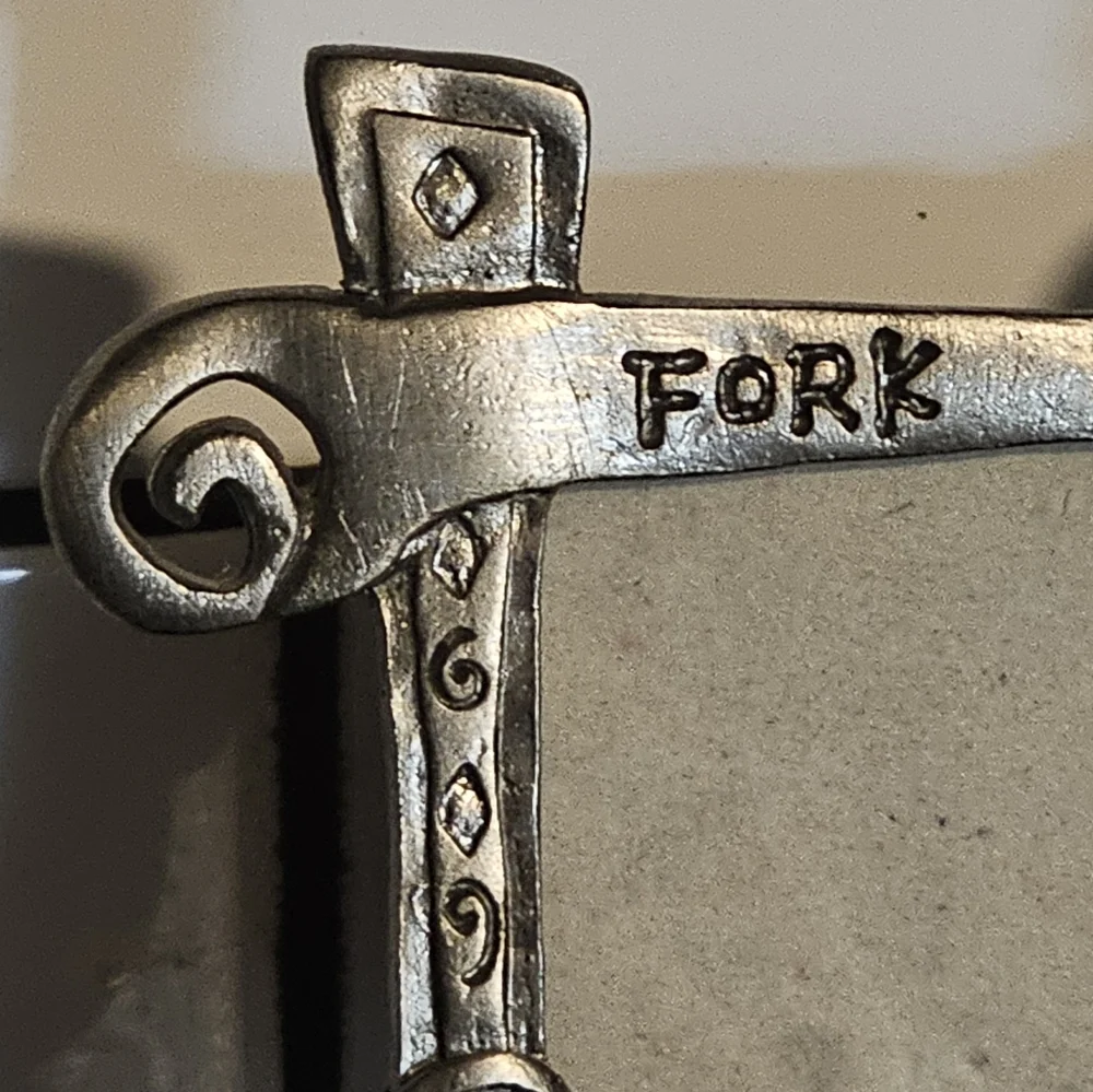 Pier 1‎ Imports Vintage Pewter Picture Photo Frame Kitchen Maximalist Bold 3x3